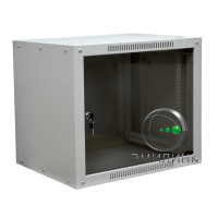 19 настенный шкаф СТАНДАРТ со стеклянной дверью 6U 600x600x370 мм - боковые стенки несъемные