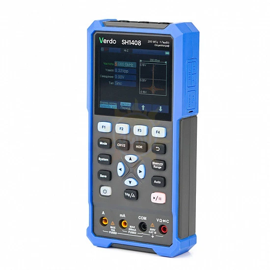 Фото VERDO SH1408 - осциллограф-мультиметр 200 МГц, 2 канала, генератор