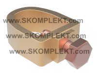 GALMAR Зажим одноболтовый для подключения полосы (D14, пол. =26*18 мм, бронза)