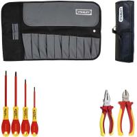 SK-16 S6 - набор изолированного инструмента электрика в скрутке, 7 предметов