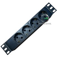 Блок розеток 10, 4 розетки Schuko без выключателя. Максимальная мощность потребления: 4,0 кВт, 2 м.